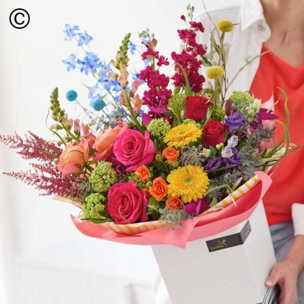 Valentines Rainbow Hand-tied Bouquet - Image 2