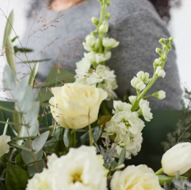 The Winter Wonderland - White and Ivory Hand-Tied Bouquet - Image 5