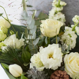 The Winter Wonderland - White and Ivory Hand-Tied Bouquet - Image 3